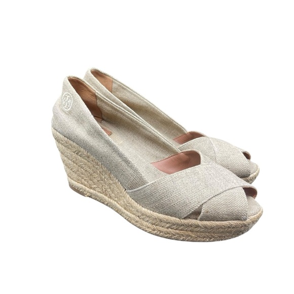 Tory Burch Shoes - Tory Burch Cream Beige Espadrille Filipa Wedges 8 B Neutral Coastal